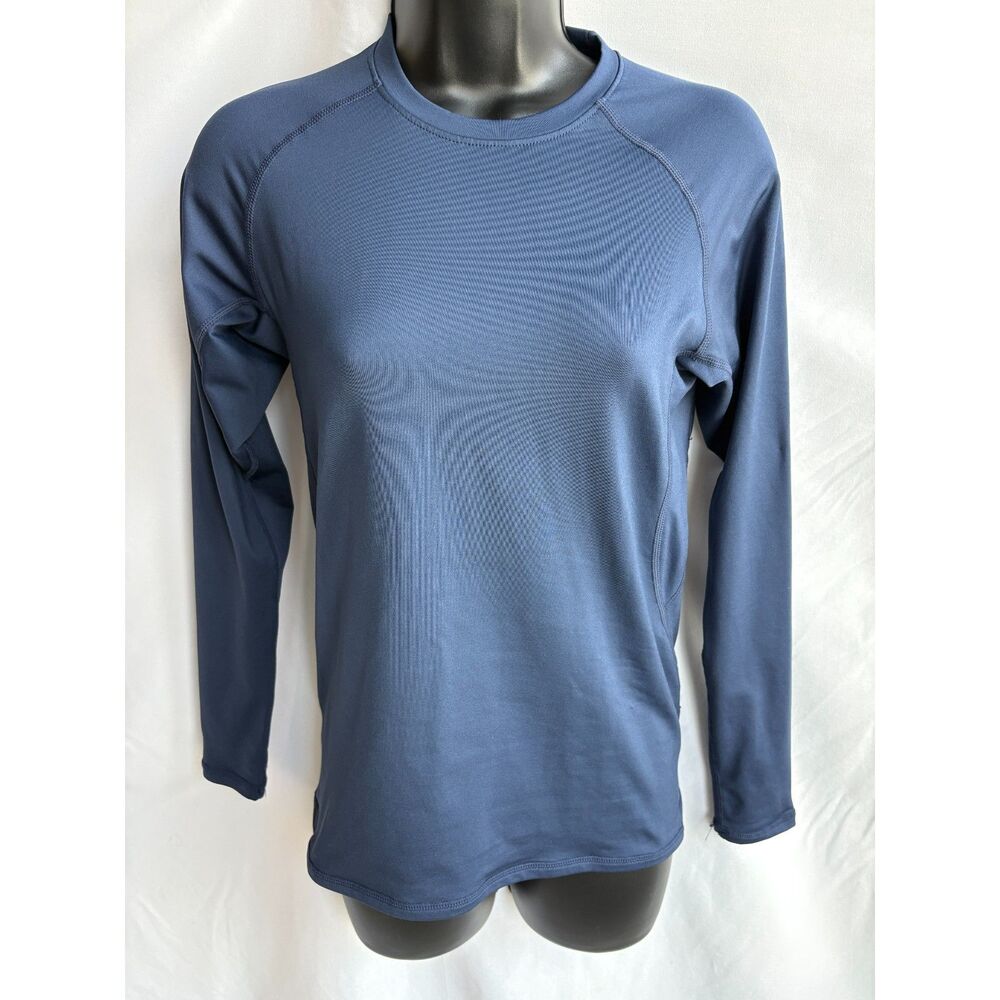 Blue Thermal Long Sleeve Shirt Skiing Winter Size S Navy Basics Essential Layer